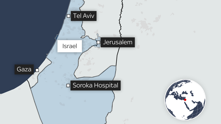 Soroka Hospital is in the south of Israel, in the city of Beer Sheba. Pic: OpenStreetMap contributors