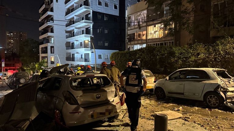 Response workers in Tel Aviv. Pic: Magen David Adom