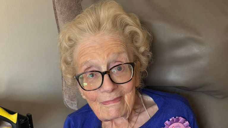 Norma died on 5 June. She is pictured on her 91st birthday earlier this year. Pic: Facebook/JessandNorma