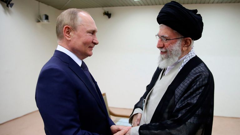 Supreme Leader Ayatollah Ali Khamenei and Russian President Vladimir Putin meeting in Tehran, Iran, Tuesday, July 19, 2022. AP 