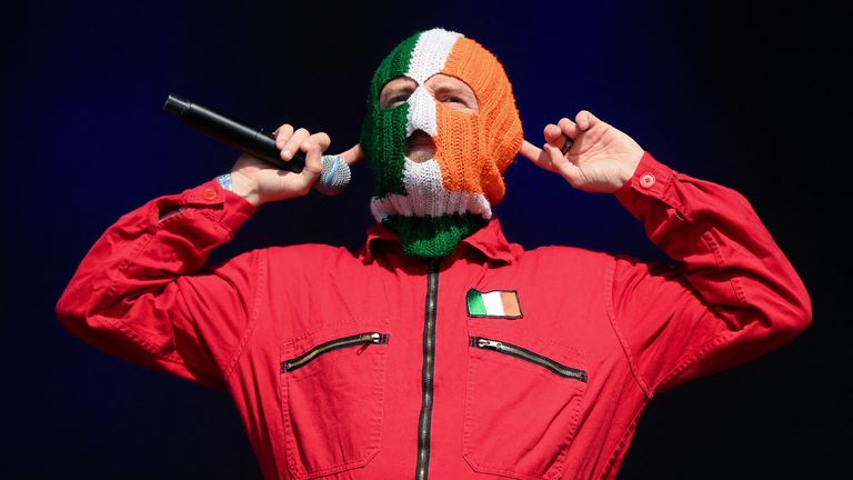 Kneecap rapper Mo Chara says he’s a ‘free man’ as band draw huge Glastonbury crowd