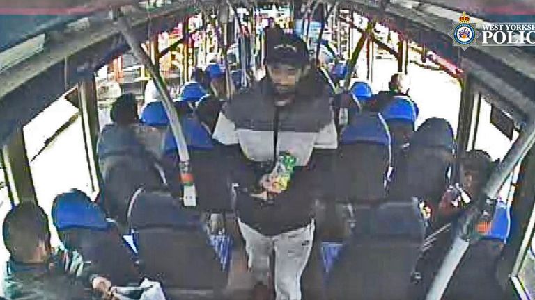 Habibur Masum  on a bus prior to the murder of Kulsuma Akter
Pic: West Yorkshire Police/PA