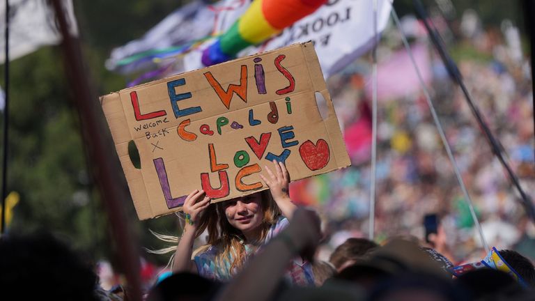 Fan support for Lewis Capaldi was clear. Pic: Yui Mok/ PA
