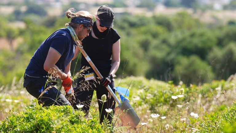 A search team close to Praia De Luz, Portugal, where searches are being carried out by officers investigating the disappearance of Madeleine McCann, in countryside a few miles from the resort where she was last seen in 2007. The search is being conducted at the request of the German federal police as they look for evidence that could implicate Christian Brueckner, who German prosecutors say is the prime suspect in Madeleine's disappearance. Picture date: Thursday June 5, 2025. PA Photo. Madeleine, then aged three, disappeared in 2007 while on holiday with her family in the nearby resort of Praia da Luz after her parents went out to dinner and left her sleeping in a room with her toddler twin siblings. See PA story POLICE Portugal. Photo credit should read: James Manning/PA Wire