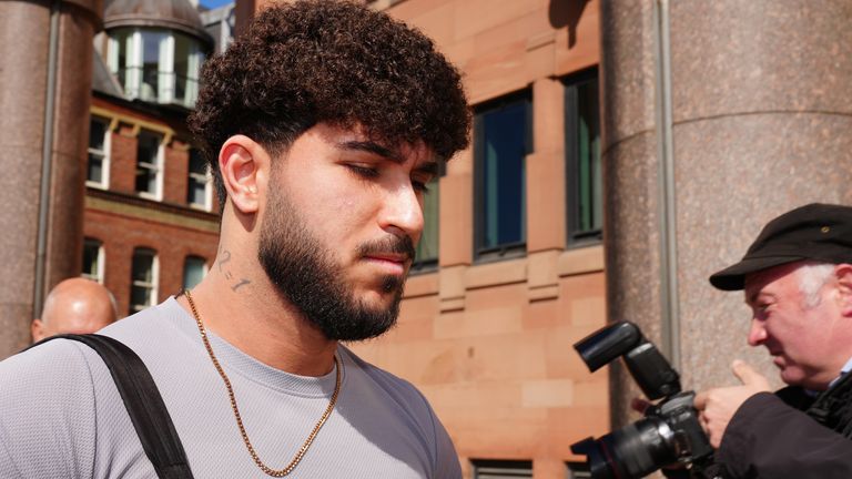 Mazyar Azarbonyad arrives at Newcastle Crown Court for sentencing over a multiple vehicle crash which injured seven police officers followin
