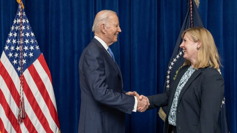 Former US president Joe Biden with Melissa Hortman. Pic: Instagram.