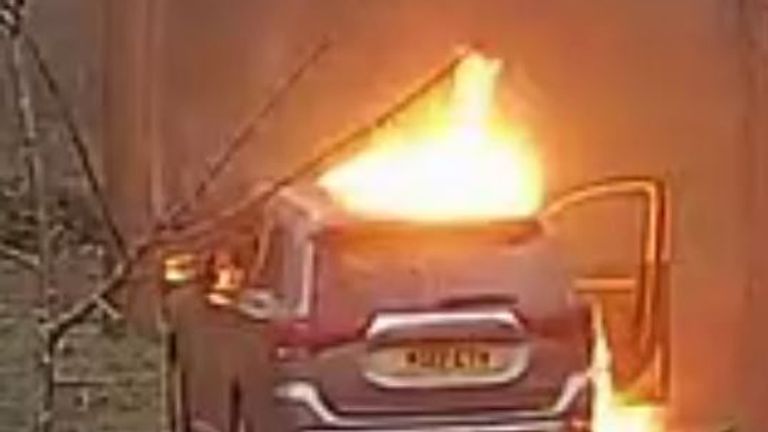 A Mitsubishi was found burnt out. Pic: Met Police  