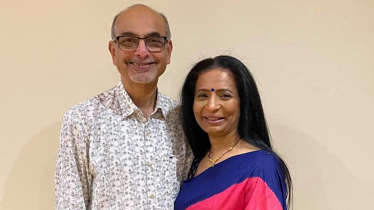 Raxa Modha with her husband, who died from cancer. Pic: Facebook 