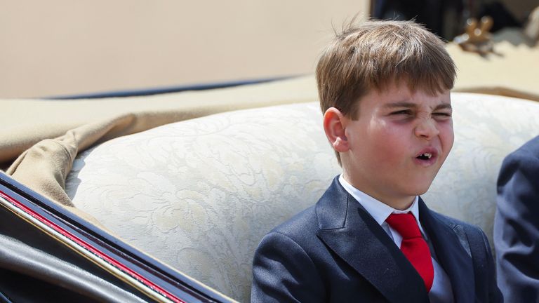Ever expressive Prince Louis. Pic. Reuters