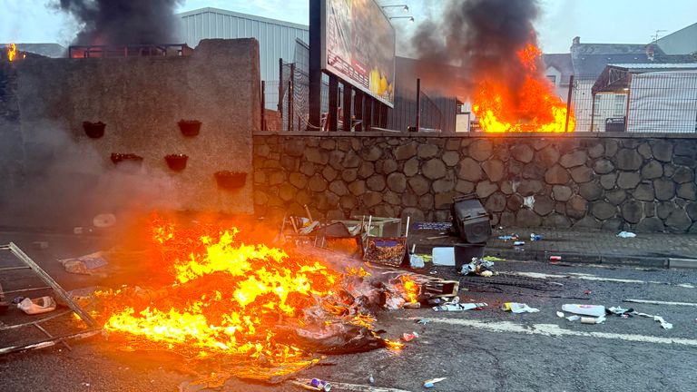 Ballymena disorder: Six arrested in Northern Ireland - as 17 officers injured in second night of violence