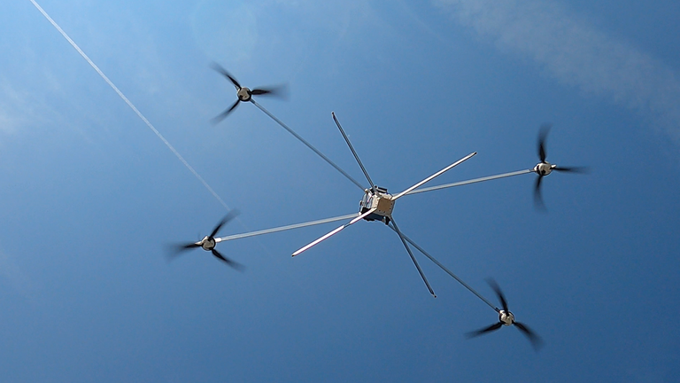 The drone in action