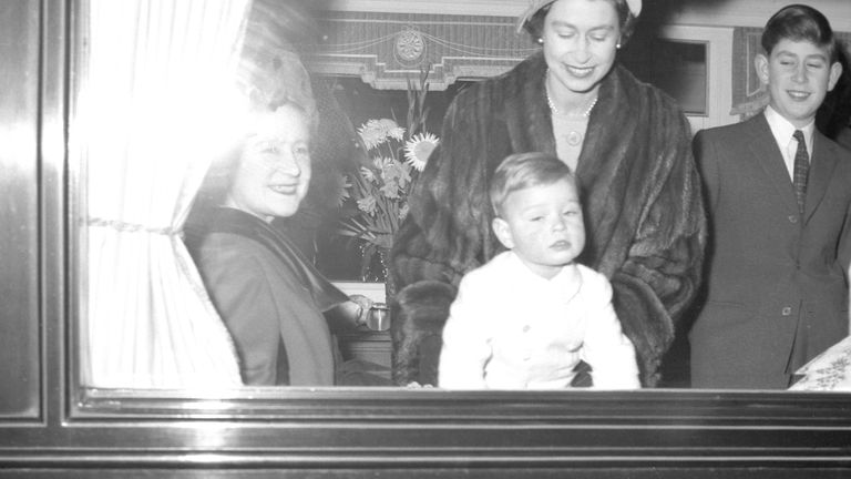 The Queen Mother, Queen Elizabeth II and her children aboard the Royal Train in 1961.
Pic PA