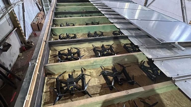 Drones Ukraine's SBU secret service says it smuggled into Russia to target bombers at Russian airfields. Pic: SBU