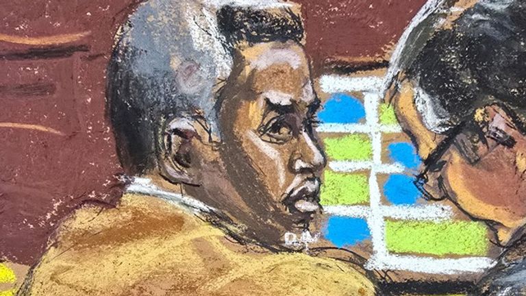 Sean 'Diddy' Combs in court with his attorney Marc Agnifilo for the final day of testimony. Pic: Jane Rosenberg/ Reuters
