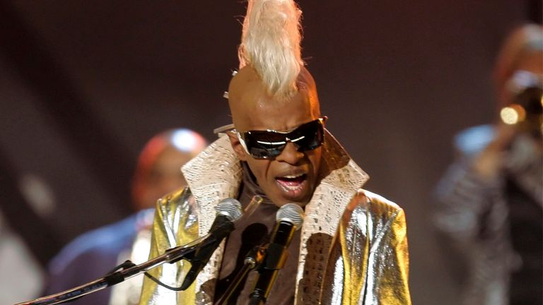 Sly Stone performs at the Grammy Awards in Los Angeles in 2006. Pic: AP (AP Photo/Mark J. Terrill, File)