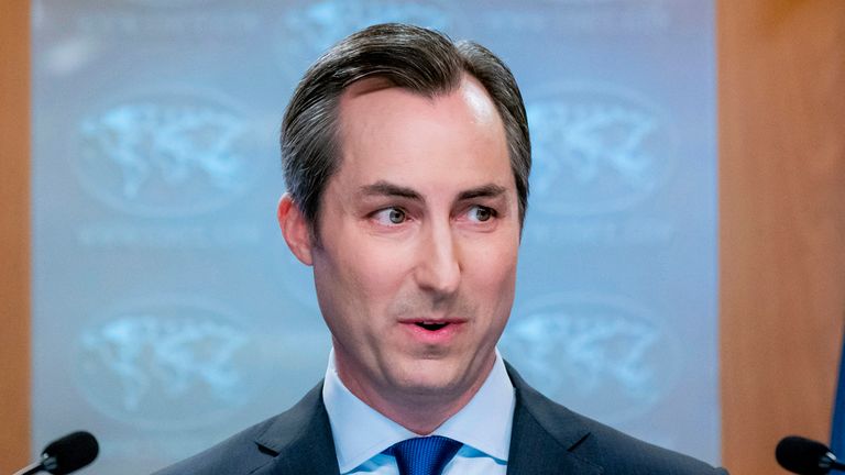 FILE - State Department spokesperson Matthew Miller during a news briefing at the State Department, July 18, 2023, in Washington.