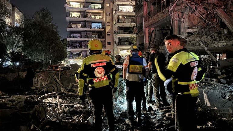 The aftermath of the attack on Tel Aviv. Pic: Magen David Adom