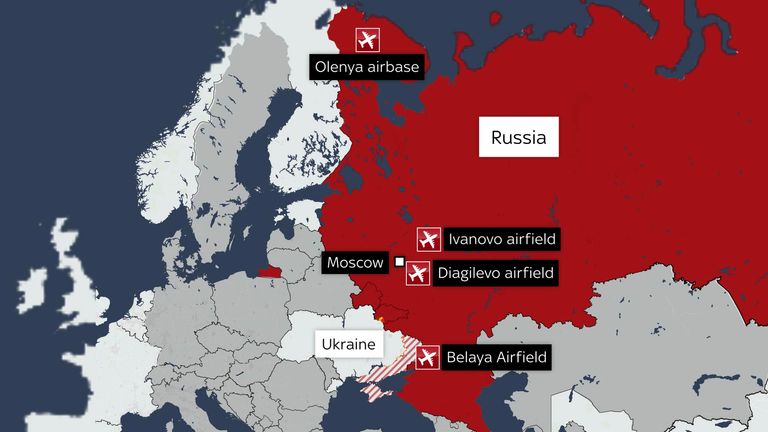 The locations of the Ukrainian targets