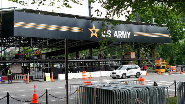 Preparations are underway in Washington DC for the celebrations. Pic: AP