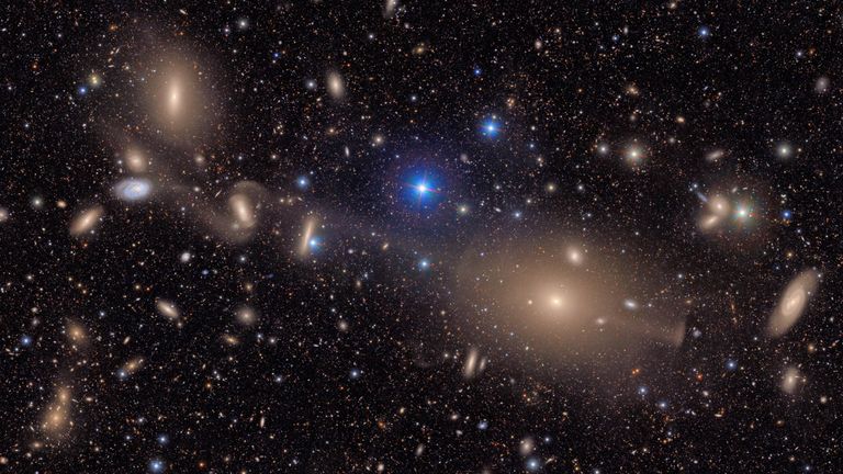 A cluster of galaxies including spiral galaxies in the vast Virgo cluster. 
Pic: NSF-DOE Vera C. Rubin Observatory