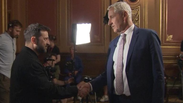 Sky's Mark Austin meets Volodymyr Zelenskyy