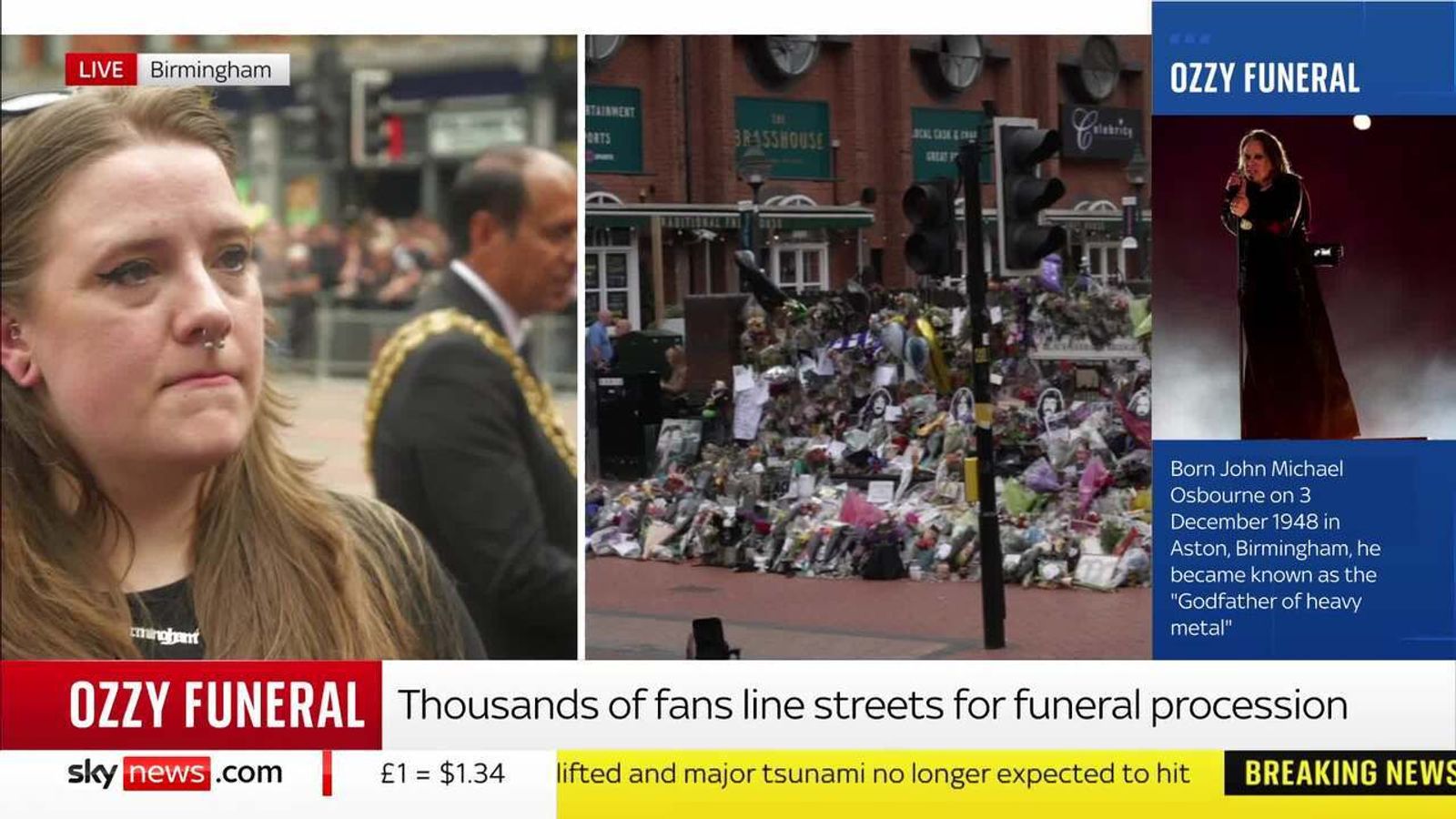 Emotional scenes at Ozzy Osbourne's funeral procession as fans pay their respects | News UK