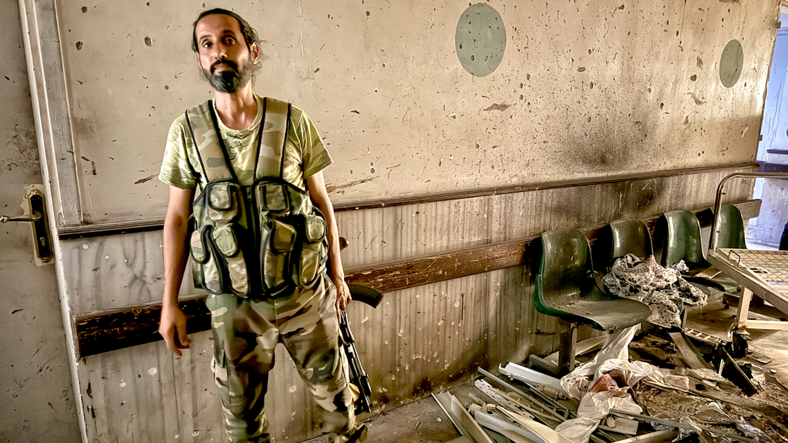 Rows of decomposing bodies that haven't been buried because of fierce fighting in Syrian city
