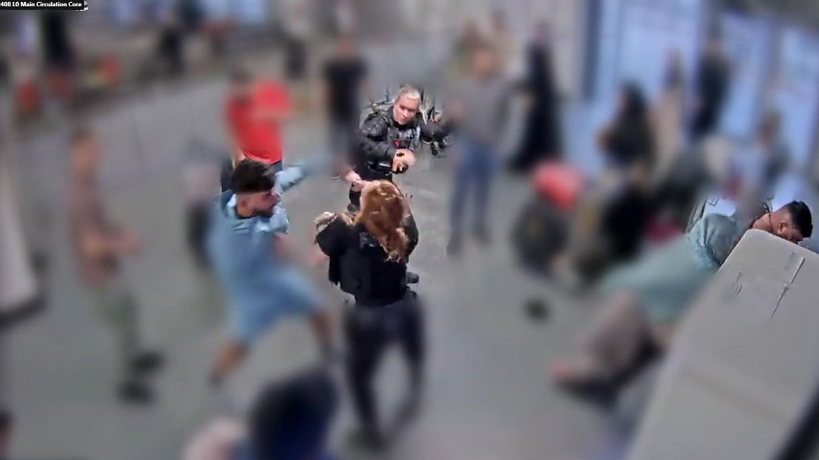Jury shown CCTV and bodycam footage of brothers allegedly assaulting police at Manchester Airport