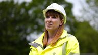 Angela Rayner visits a new housing development near Didcot, Oxfordshire. Pic: PA