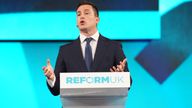 MP James McMurdock speaking during the Reform Party's annual conference at the National Exhibition Centre in Birmingham. Picture date: Frida