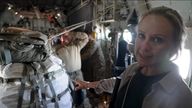 Sally Lockwood on a Jordanian plane airdropping aid to Gaza 
