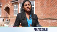 Kemi Badenoch during a visit to a housing development in Northwood.
Pic: PA
