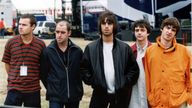 The Oasis line up before their famous Knebworth Park concert. Pic: Alamy/PA