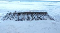 The Sanday Wreck on the shores of Sandy.
Pic: Orkney Islands Council/PA