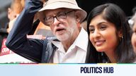 Jeremy Corbyn (2nd left) and Zarah Sultana, MP for Coventry South (2nd right) on the picket line outside London Euston train station. Pictur