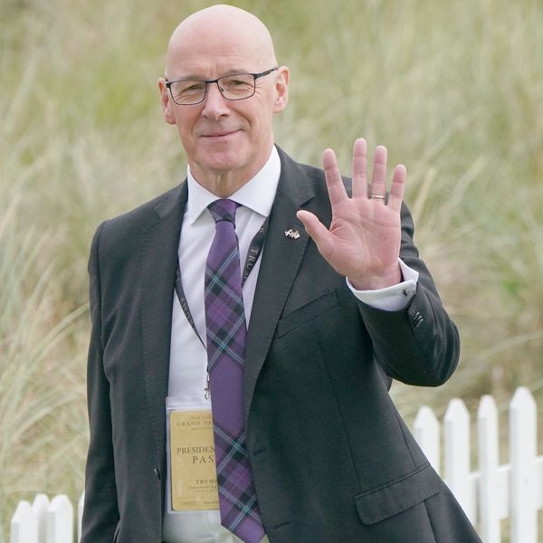 John Swinney ahead of a visit by Donald Trump and Keir Starmer to attend the opening of the Trump International Golf Links.
Pic: PA