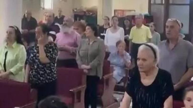 Gaza&#39;s only Catholic church holds mass after deadly attack