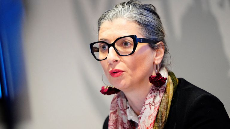 Zdjęcie pliku: Francesca Albanese prowadzi konferencję prasową w mieście ONZ w Kopenhadze; Zdjęcie: Reuters