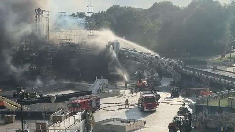  fire which destroyed the main stage at the Tomorrowland festival site in Belgium