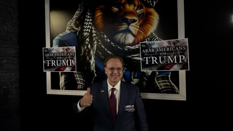 Donald Trump için Bishara Bahbah Campaiging. Pic: Bishara Bahbah