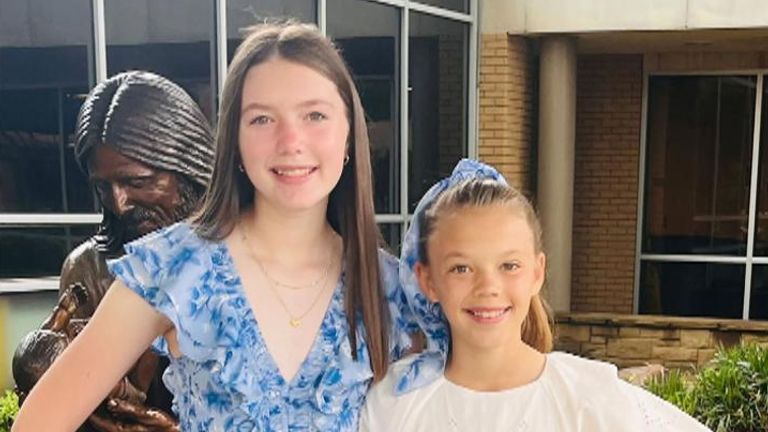 Blair, 13, and Brooke Harber, 11. Pic: Family handout