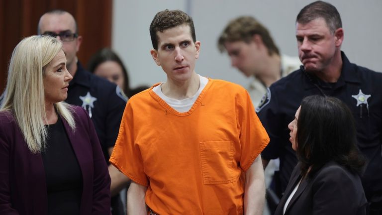 Bryan Kohberger bugün mahkemede. Pic: AP