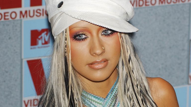 Christina Aguilera at the MTV Video Awards in New York in 2002. Pic: Star Max via AP Images