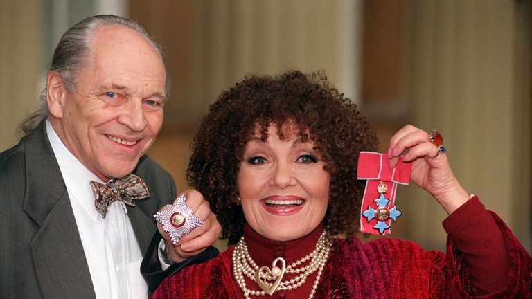 Laine and her husband John Dankworth were named in the 1997 Birthday honours. Pic: PA