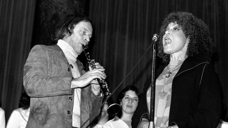Dankworth and Laine together on stage during a County Hall concert in 1978. Pic: PA