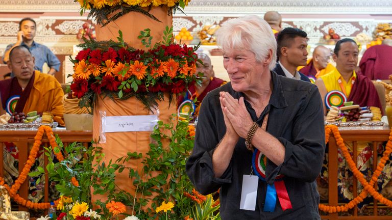 Aktor Richard Gere bierze udział w wydarzeniu 30 czerwca przed urodzinami Dalajlamy. PIC: AP/ASHWINI BHATIA