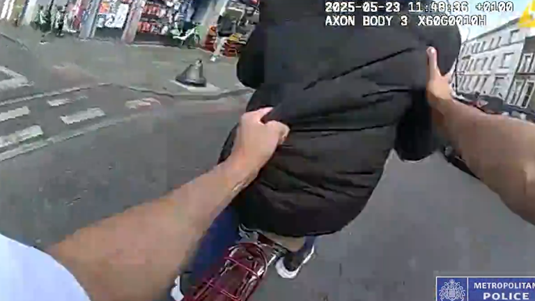  Darren Dubarry was stopped on his bike. Pic: Met Police