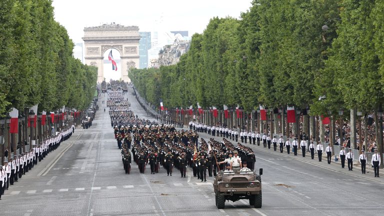 A view of troops during Bastille Day in July. Pic: Reuters
