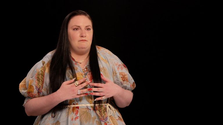 Lena Dunham speaks to Sky's entertainment reporter Debbie Ridgard