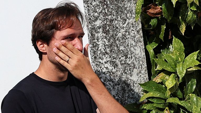 Liverpool's soccer player Federico Chiesa arrives on the day of the funeral ceremony of Liverpool's Portuguese soccer player Diogo Jota and 